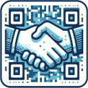 une poignée de main sur un QRCode